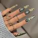 Vatocu Christmas False Snowflake Glitter Press on Nails - 24pcs | Long Ballerina Acrylic Stick-on Nails for Women and Girls - Buy Online on GoSupps.com
