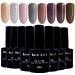 Warm Girl UV Gel Nail Polish 8 Colors Dark Shade Understated Elegance Colors - Soak Off Home Gel Manicure Set 10ml Each