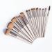 Soft Wooden Handle 14pcs Champagne Gold Makeup Brushes Set - Portable Eyeshadow Brushes (18cm) for Flawless Makeup Application - Buy Online on GoSupps.com