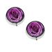 Purple Rose Printed Mini Round Pill Box Pill Box 3 Compartment Medicine Pill Case Pill Organizer Travel Pillbox Portable Pill Box for Pocket Home Office Use
