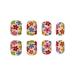 Colorful Daisy Stick On Nails - Short Cute Fake Nails for Women & Girls | Spring/Summer Acrylic Full Cover False Nails with Unique Design | Nail Decoration Set - 24Pcs (Style 4) - Buy Online on GoSupps.com