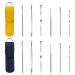 MEGXIT 2 Pack Innovative Spring Earwax Cleaner Tool Spiral Design Stainless Steel Reusable Earwax Removal Kit with Pu Leather Case Ear Cleansing Tool Ear Pick Ear Curette Cleansing-Yellow Blue