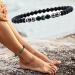 Magnetic Foot Chain - 8.3'' Inner / 6mm - Black Frosted Stone - 2 Packs - Remove Static Electricity & Improve Sleep - Snowflake Magnet Footket - Buy Online on GoSupps.com