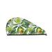 Hair Towel Wrap Hair Drying Towel with Button Towel Turban Head Towel to Dry Hair Quickly (Watercolor Green Tropical)