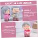 Elderly Couple Cake Figurines - Pink Vinyl Cake Decoration | 8.4x4.8CM - Perfect for Baking & Crafting - Buy Online on GoSupps.com