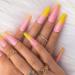 Sethexy Long Shiny Ballerina False Fingernails - French Coffin Acrylic Nail Tips (24pcs) - Yellow Complete Cover Press On Nails with Glue for Women & Girls - Buy Online on GoSupps.com