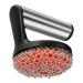 Tovmekdjn Cast Iron Scrubber with Handle Stainless Steel Chainmail Cleaner for Pans and Skillets - Cast Iron Cookware Ovens Easy Install