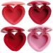 Beatifufu Set of 4 Compact Heart-Shaped Storage Boxes with Mirror for Lipstick and Eyeshadow for Travel