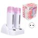 Double Depilatory Heater & Portable Wax Roller Set | Jelly Wax for Armpit & Bikini Hair Removal | 2 Wax Cartridges & 100 EU Plugs 220V - Buy Online on GoSupps.com
