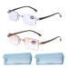 Boodream 2pcs New Diamond-Cut Bifocal Progressive and Anti-Blue Eyewear Ultralight Reading Glasses, Anti-Blue Progressive Far and Near Dual-use Reading Glasses (+2.00/ (50-55))