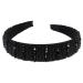Minkissy Womens Fashion Headbands Rhinestone Crystal Headband Wedding Hand- made Headband Wide Beaded Bling Hair Accessories for Women (Black) Womens Workout Headbands
