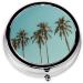 Buy Palm Tree Round Pill Box - 3 Compartment Travel Organizer for Vitamins & Medications | Portable Mini Decorative Pill Case - Buy Online on GoSupps.com