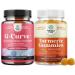 Bundle of G-Curve Butt and Breast Enhancement Pills - Herbal Enhancer May Support Body Sculpting Curves and Turmeric Gummies for Adults Peach Flavor - Extra Strength Joint Support Gummies