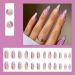 Shop Justotry 24-Piece Short Dark Purple Almond Press-On Nails | Stylish Acrylic Nail Designs for Women & Girls - Light Blue French Fake Nails - Buy Online on GoSupps.com
