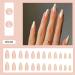 24Pcs Almond French Press on Yellow Glossy Acrylic Fake Nails - Full Cover Stick on False Nails with Waves Designs for Women and Girls - Buy Online on GoSupps.com