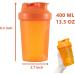 Hiusity Protein Shaker Bottle | 400ml Durable Gym Cup for Creamy Fitness Shakes | Odor-Neutral Design | Blue & Orange - Buy Online on GoSupps.com