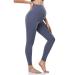 HOFISH Womens High Waisted Leggings Workout Gym Yoga Stretchy Pants Morandi Grey X-Large