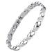 JECANORI Magnetic hard band women titanium steel bracelet women magnetic bracelets for health ultra strong magnets (3500 gauss) energetix magnetic jewelry crystal silver