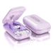 Dyroe tablet divider pill cutter large and small tablets tablet splitter pill divider with tablet storage compartment pills vitamin tablets portable bag pocket pills (purple)