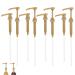 8 Packs Coffee Syrup Pump Fits Most 750ml Syrup Bottle (for Torani Davinci Jordan's Skinny Syrup Bottles) Syrup Dispenser Syrup Pumps for Coffee Bar and Home No Dripping (Gold)