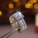 Princess Cut CZ Halo Engagement Ring | Cubic Zirconia Promise Band for Women | Size 9 - Buy Online on GoSupps.com