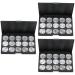 Angoily 3pcs 15 Eyeshadow Eye Shadow Empty Cosmetic Case Makeup Box Travel Concealer Lip Gloss