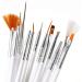 20-Piece Nail Art Brush Set with Pink and White Acrylic Handles - Manicure Pedicure Kit for Designing, Dotting, and Painting (White) - Buy Online on GoSupps.com