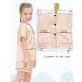 SWOMOG Kids Satin Pyjamas Set - 6-7 Years Champagne | Button-Down Silk Nightwear 2 Piece Lounge Set - Buy Online on GoSupps.com