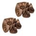scicent Large Silk Scrunchie 2 Pieces Solid Satin Hair Ties Soft as Such Silk Elastic Scrunchie Daily Hair Bands Women's Fashion Headbands - Champagne