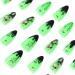 24PCS Green French Halloween Fake Nails - Long Square False Nails for Women - Glue Press On Nails for Halloween Party - Buy Online on GoSupps.com