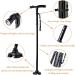 Led Light +Foldable Safety Walking Stick Folding Adjustable Aluminium Pole Cane Black - Buy Online on GoSupps.com