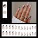 Justotry 24-Piece Press-On Almond Nails - Black & White French Acrylic Nails for Women | Short Artificial Nail Art - Buy Online on GoSupps.com