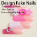 Buy Long Press on Nails - Square Acrylic French Fake Nails with 3D Decorations & Glitter - Purple Stick on Nails Gift for Girls Worldwide - Buy Online on GoSupps.com