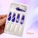 Luvadeyo Long Wave Press-On Artificial Nails - 24PC Gradient Blue White & Purple | Perfect for Women & Girls - Buy Online on GoSupps.com