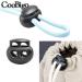 25pcs Spring Cord Lock End Stopper Fastener Slider Toggles Clip Double Hole Round Ball Plastic for Drawstrings Lanyard Paracord Elastic Bungee Shock Cord Rope Black 25pcs - Buy Online on GoSupps.com