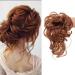 Hair part with rubber band Messy Bun Hairil Piece Curly Wavy Big Hair Bun Scrunchies Extensions Kunsthaar Tousled Updo Hair Parts for Women Girls (#30 (Light Auburn))