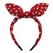 Huachi Bow Headbands for Girls Women Red Polka Dot Headwrap Cute Turban Hair Hoop Knotted with Bunny Ears Vintage Hair Accessories