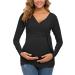 Love2Mi Women Maternity Breastfeeding Top - Long Sleeve V-Neck - Black - Size L - Buy Online on GoSupps.com