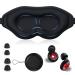 KKM Sleep Mask for Side Sleeper with Earplugs 3D Contoured Cup Eye Sleeping Mask Block Out Light Soft Comfort Eye Shade Cover for Sleeping Travel Shift Work & Travel Pouch Starry Black