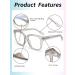 JIM HALO Blue Light Blocking Glasses for Women - Oversized Square Computer Glasses with Metal CP Temples in Gray - Buy Online on GoSupps.com