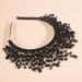 Kercisbeauty Wedding Bridal Black Hair Crown Women Handmade Boho Headpiece Pearl Hair Tiara Party Costume Jewelry - Buy Online on GoSupps.com
