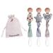 Paperkiddo 3pcs pacifier chain pacifier band girl and boy from Bauhmwoll-Musselin with nickel-free metal clips 22cm for bib triangular triangle sucker scnuller (B r + hare + star)