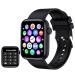 Smart Watch, 1.9" Full Touch Screen Smart Watch for Android & iOS Phones with Heart Rate & Blood Oxygen Monitor, 123 Sport Modes,Voice Assistant, Fitness Smart Watch for Women Men Black