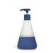 Cleancult Glass Hand Soap Dispenser with Pump, Refillable Glass 12oz Container, Shatter Resistant, Hand Soap, Body Wash, Non-Slip Grip, Matte Clear Frosted Finish, Kitchen & Bathroom Sink 1 Count (Pack of 1) Midnight Blue