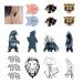 SanerLian Bear Geometric Temporary Tattoo Sticker Watercolor Waterproof Adult Men Women Hand Arm Body Art 10.5X6cm Set of 12