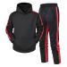 Hanxiulin Men Training Suit Jogging Suit Sports Incase Casual Zipper Training Suit hooded jacket sports clothing running sweater leisure suit training suit house suit sweat jacket black XXL