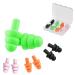 Small Ear Plugs for Sleep Soft Silicone Reusable Ear Plugs for Noise Reduction Earplugs for Sleeping Noise Cancelling Travel Ear Plugs with Ear Plug Case(4+1Pack Pink Black Green Orange) 4pcs-green