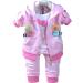 Yao Baby Girls 3 Piece Sets T Shirt Vest and Pants 6-12 Months Pink