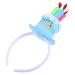 Lurrose Blue Happy Birthday Cake Headdress Birthday Hat Headband Hair Hoop Family Birthday Party Supplies