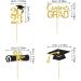 12Pcs Graduation Cake Topper Gold and Black Glitter Class Cupcake Toppers Cupcake Picks Cake Picks Cake Insert Topper Cake Insertion Card Grad Cap Diploma for 2023 Graduation Theme Party Cake - Buy Online on GoSupps.com